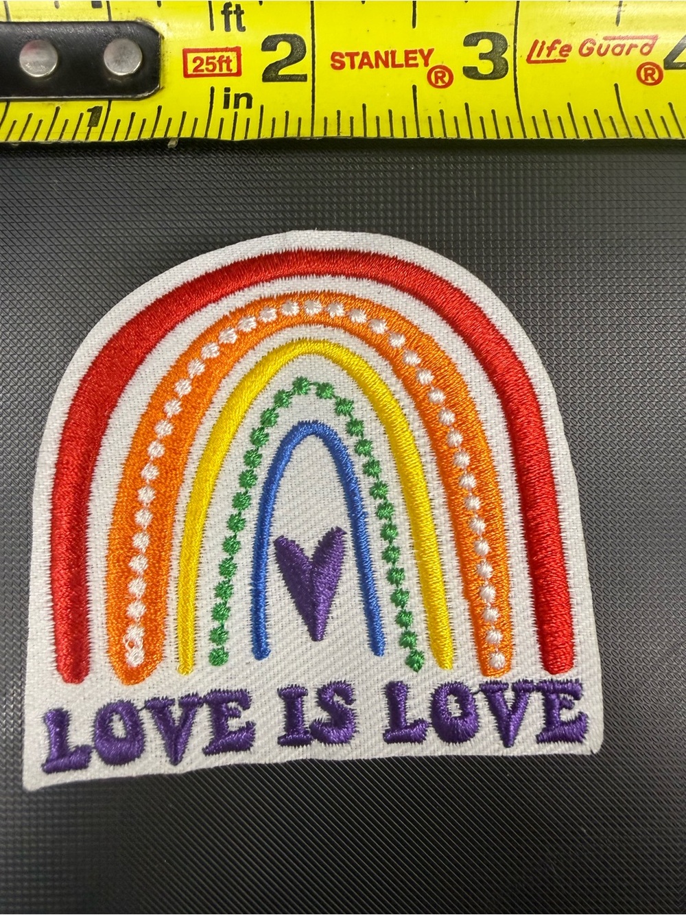 Rainbow 'Love Is Love' Embroidered Patch - Multicolor